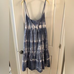 GAP blue tie dye midi crisscross back sundress XL